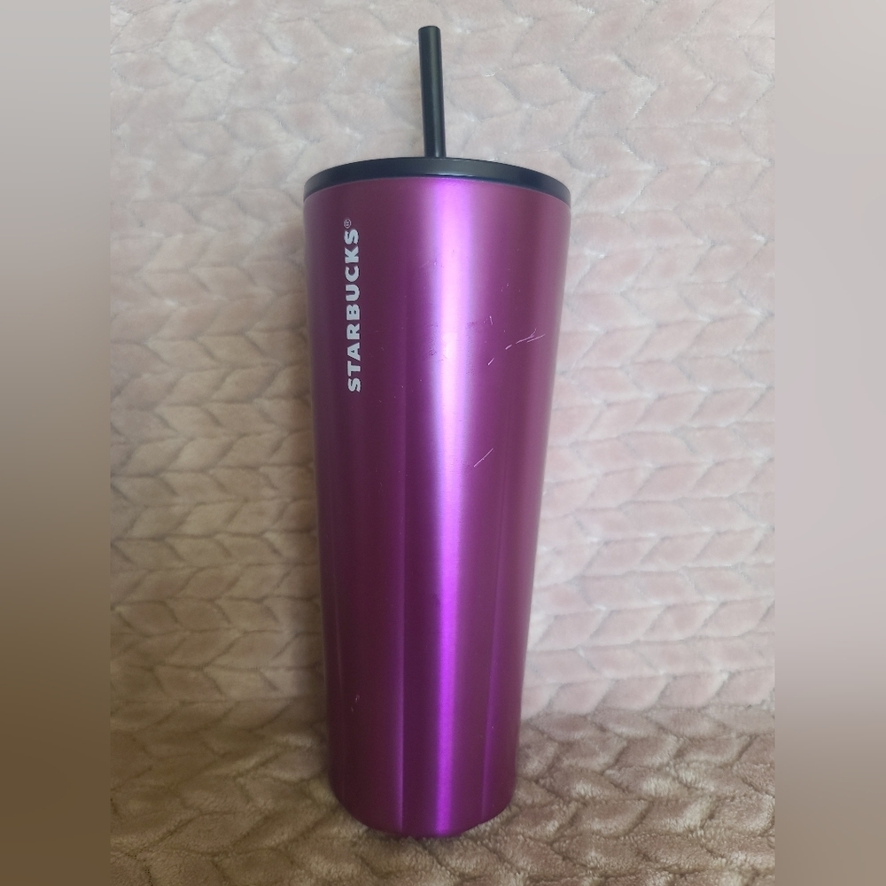 Starbucks 24oz metal tumbler with straw